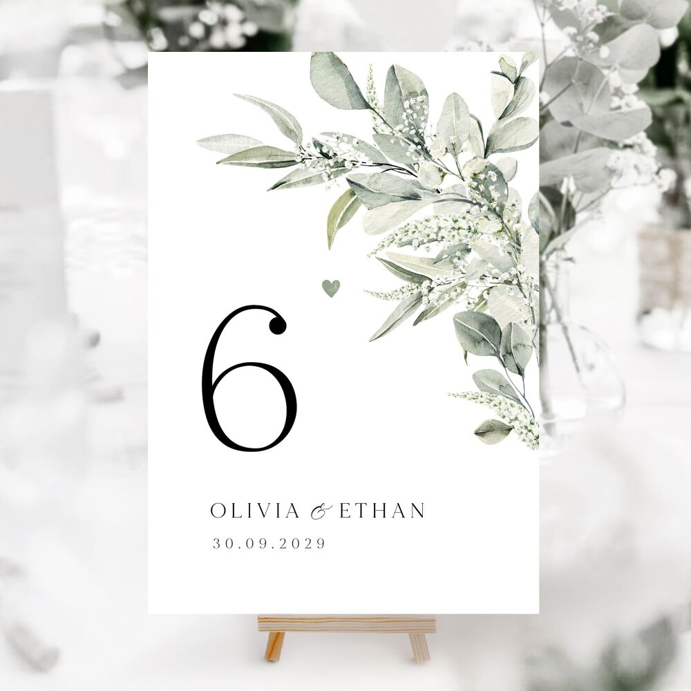 Sage & Gypsophilia Table Numbers