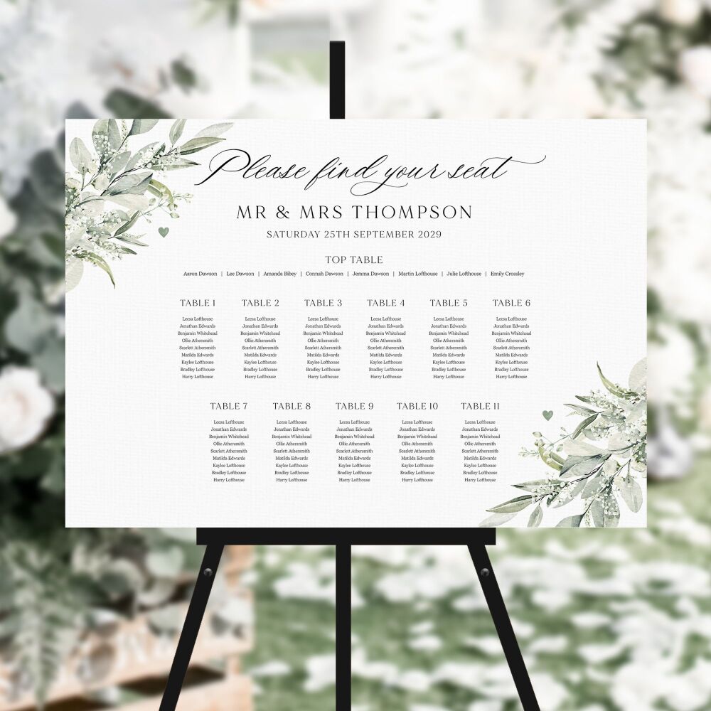 Sage & Gypsophilia Table Plan