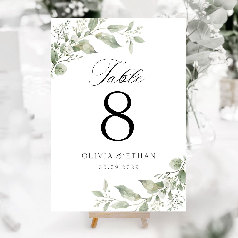 Sage Botanicals Table Numbers