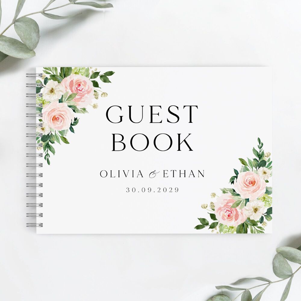 Blush Pink Floral Guest Book
