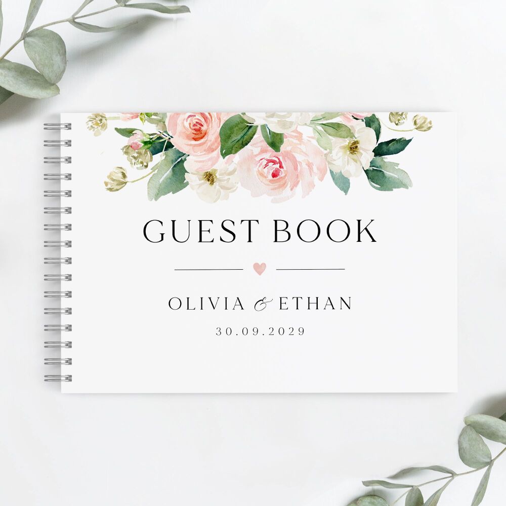 Blush Pink Floral Guest Book
