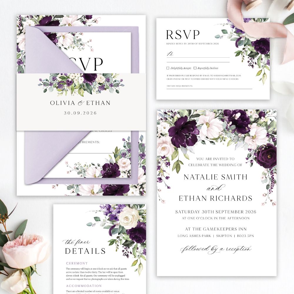 Plum & Ivory Florals