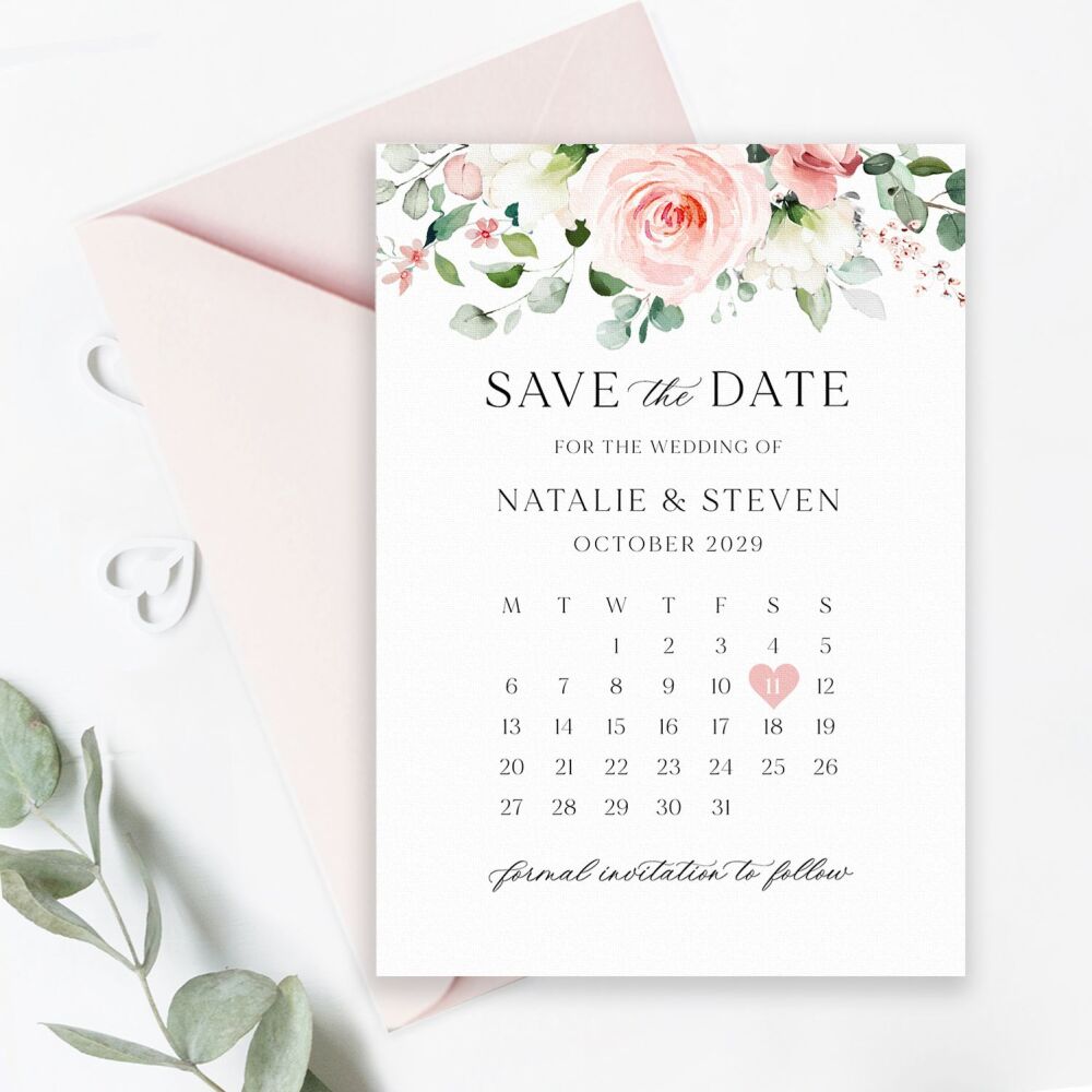Blush Roses Save the Date