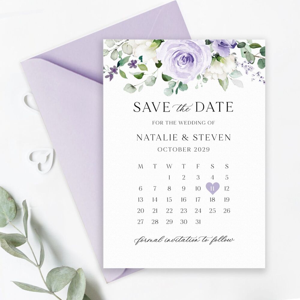 Lilac Roses Save the Date
