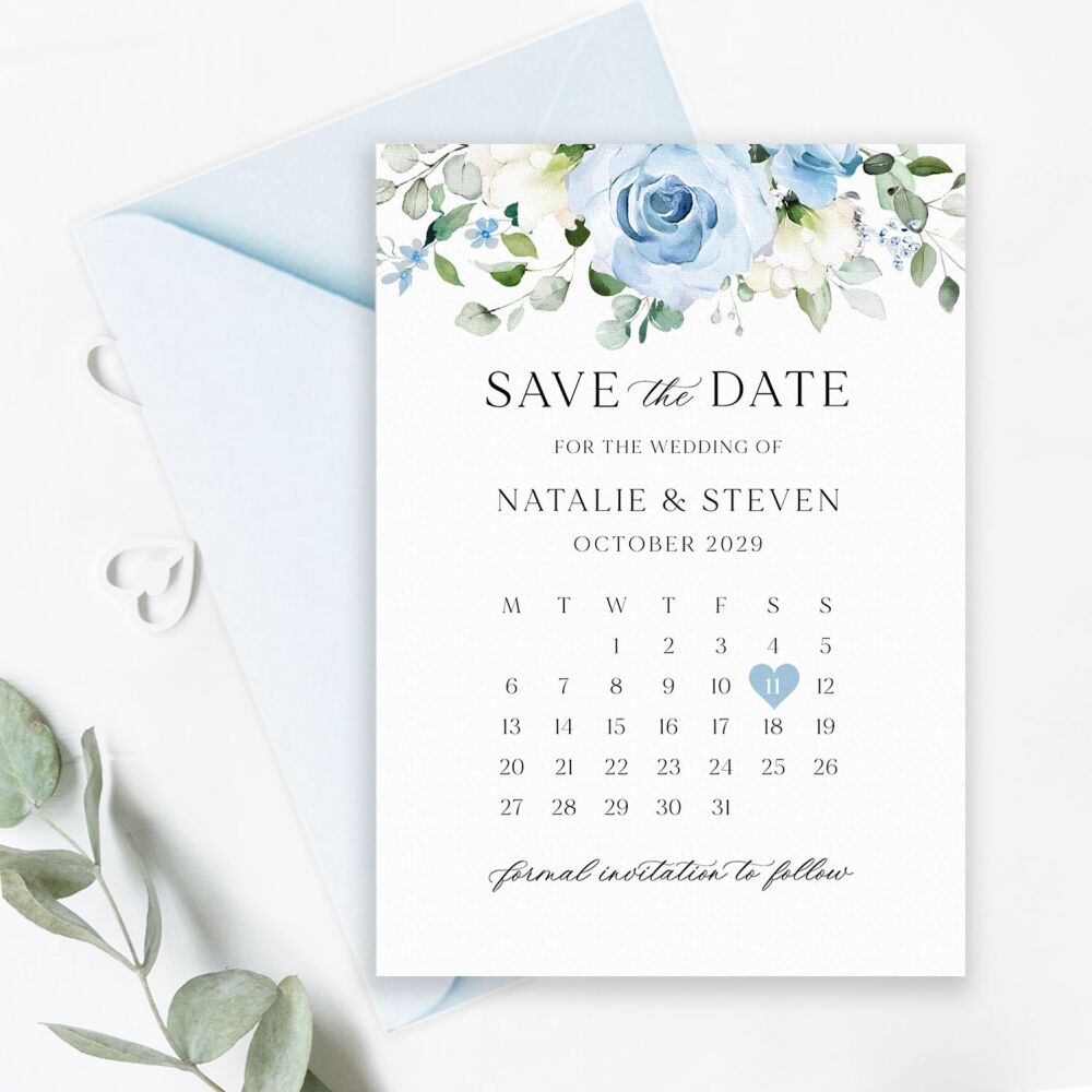 Blue Roses Save the Date