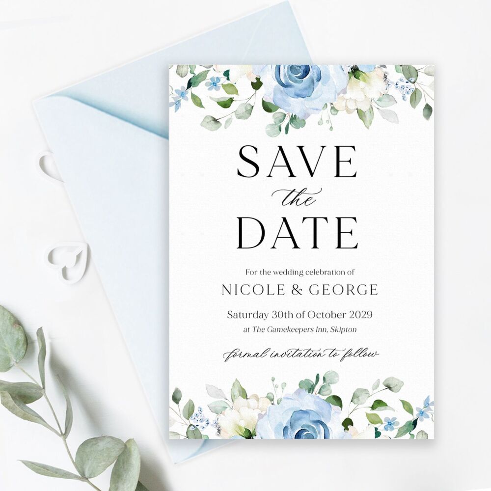 Blue Roses Save the Date