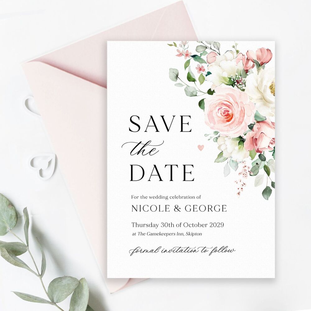 Blush Roses Save the Date