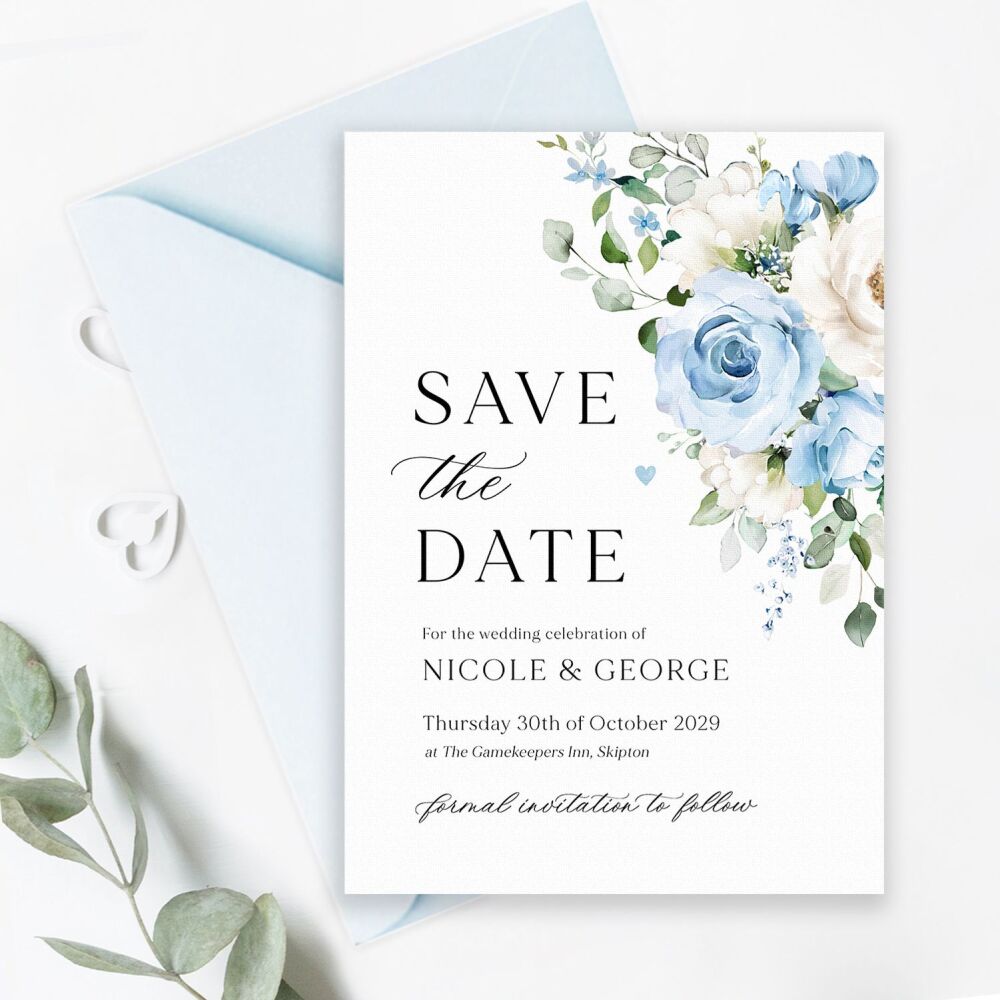 Blue Roses Save the Date