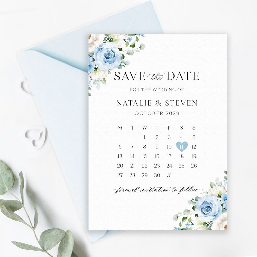 Blue Roses Save the Date
