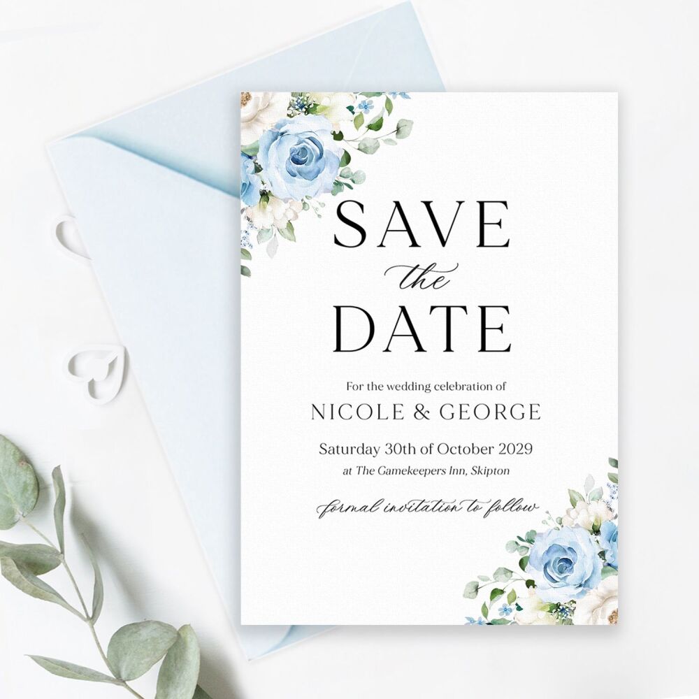 Blue Roses Save the Date