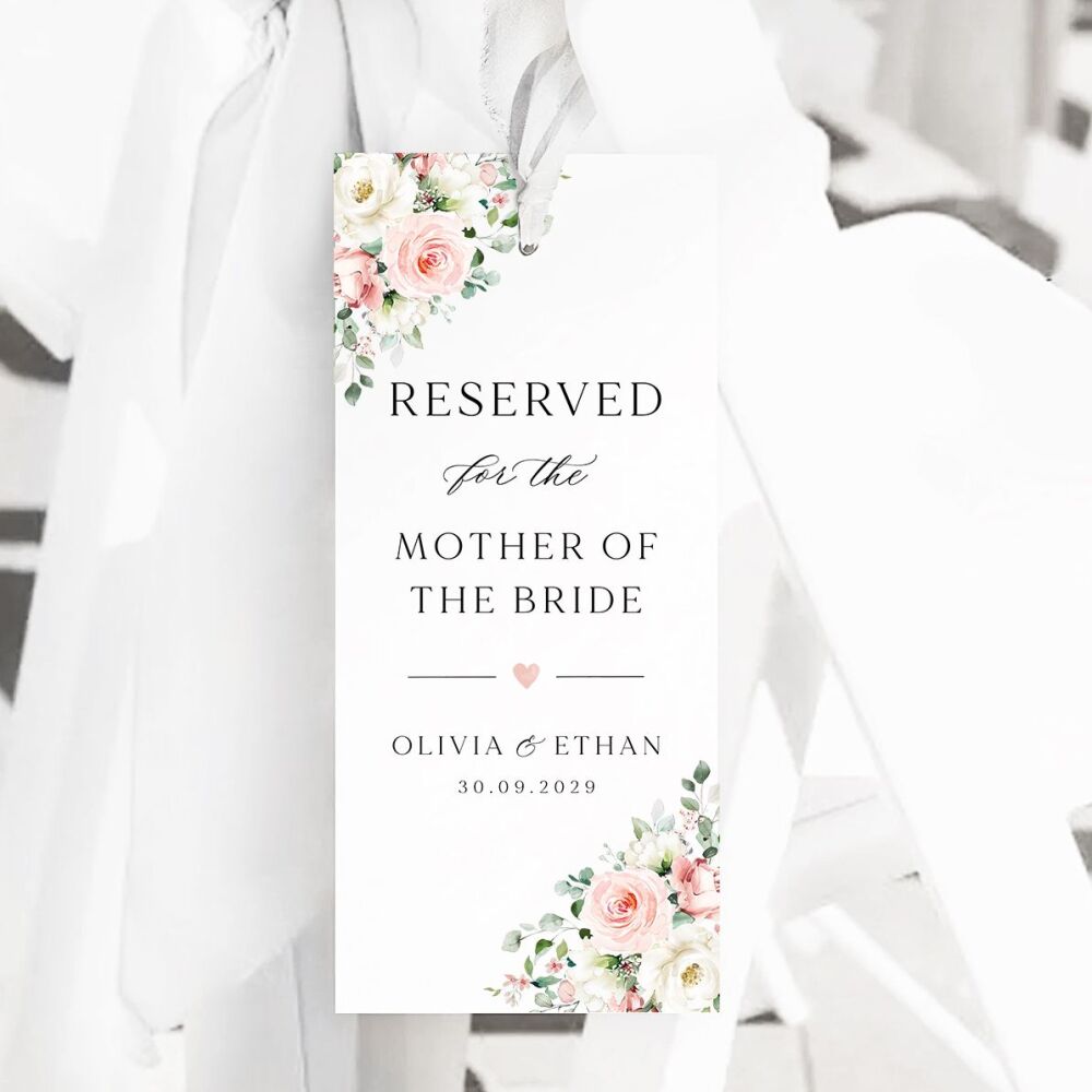Blush Roses Reserved Seat Tag