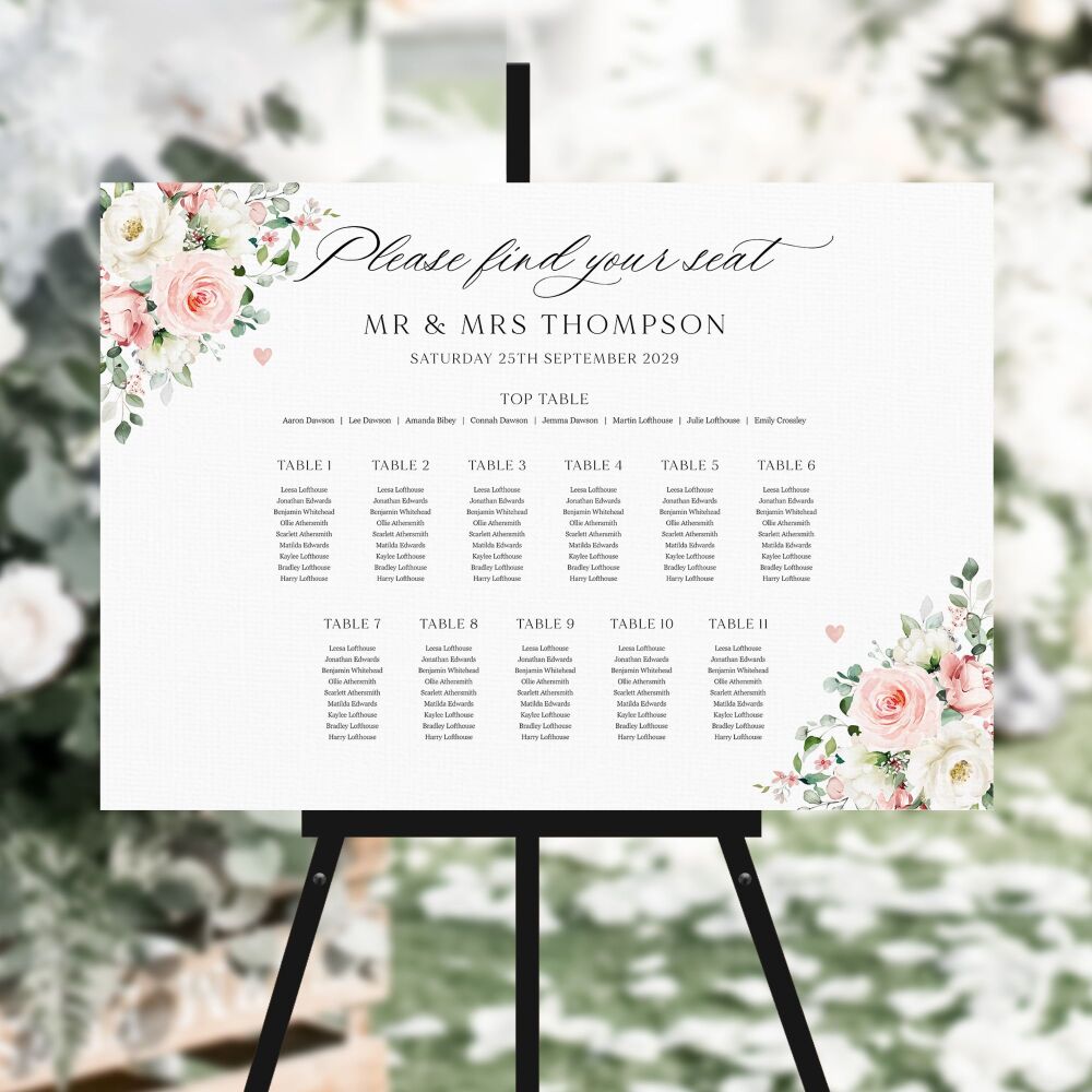 Blush Roses Table Plan