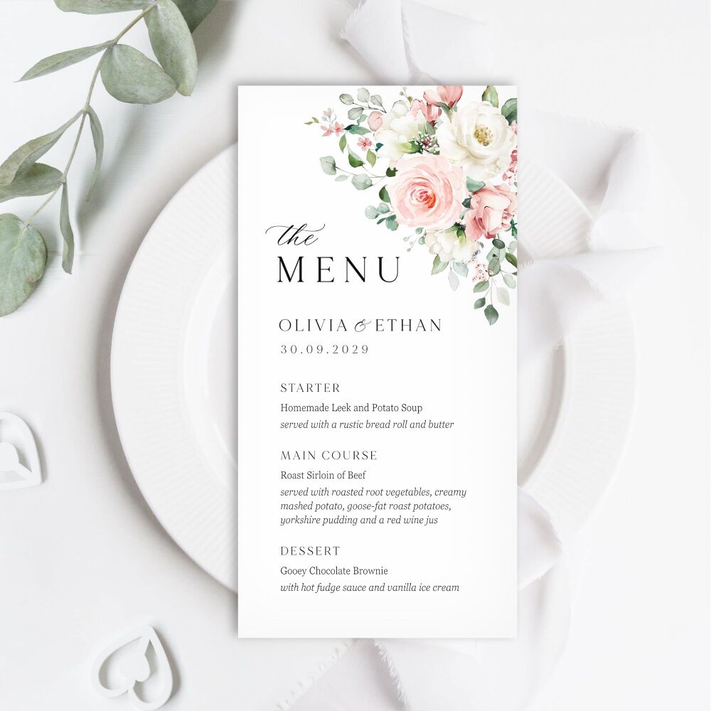 Blush Roses Menu