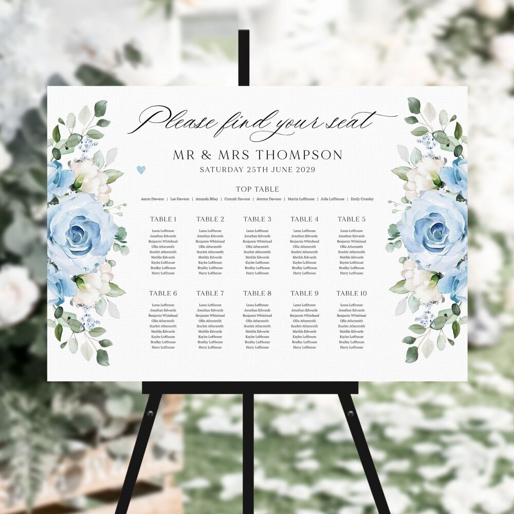 Blue Roses Table Plan