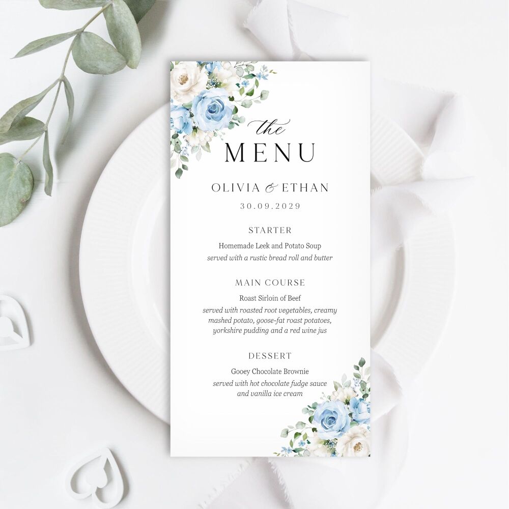 Blue Roses Menu