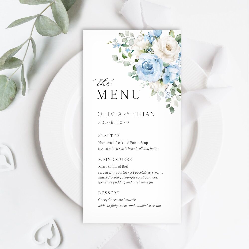 Blue Roses Menu