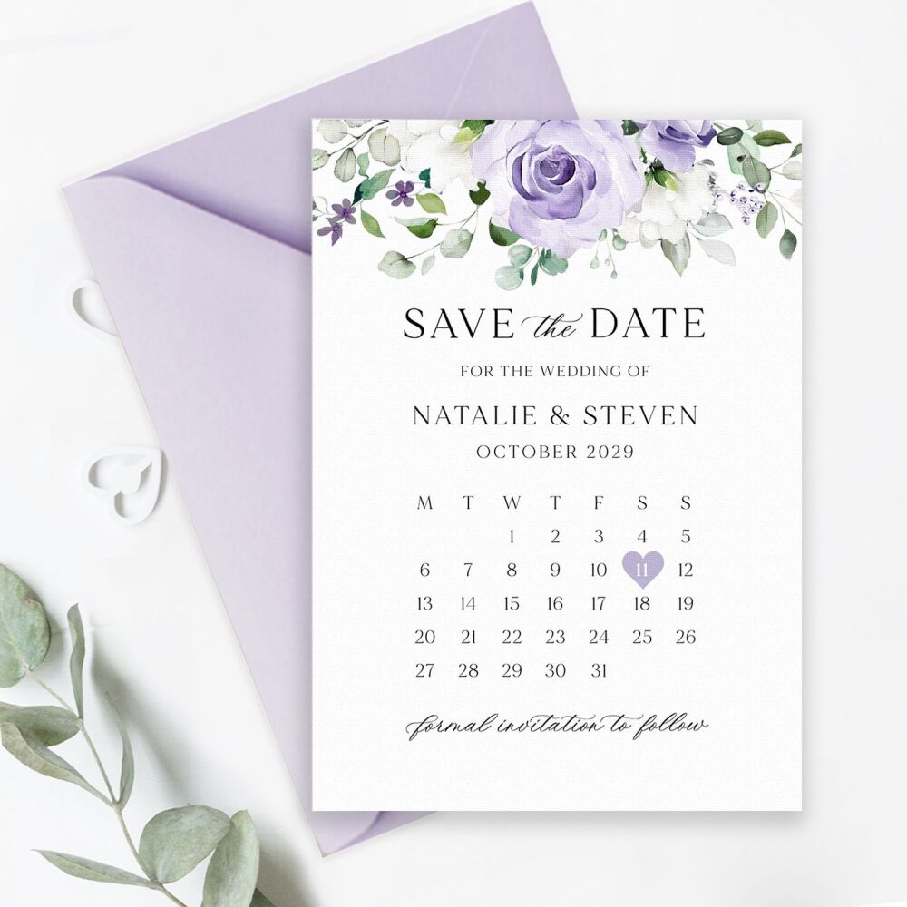 Lilac Roses Save the Date