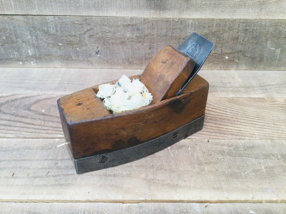 Antique 7” Steel Sole Beech Smoothing Plane