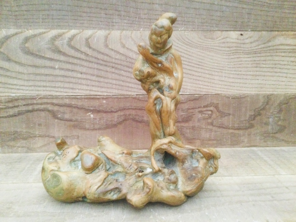 Vintage Oriental Carved Wooden Root Sculpture