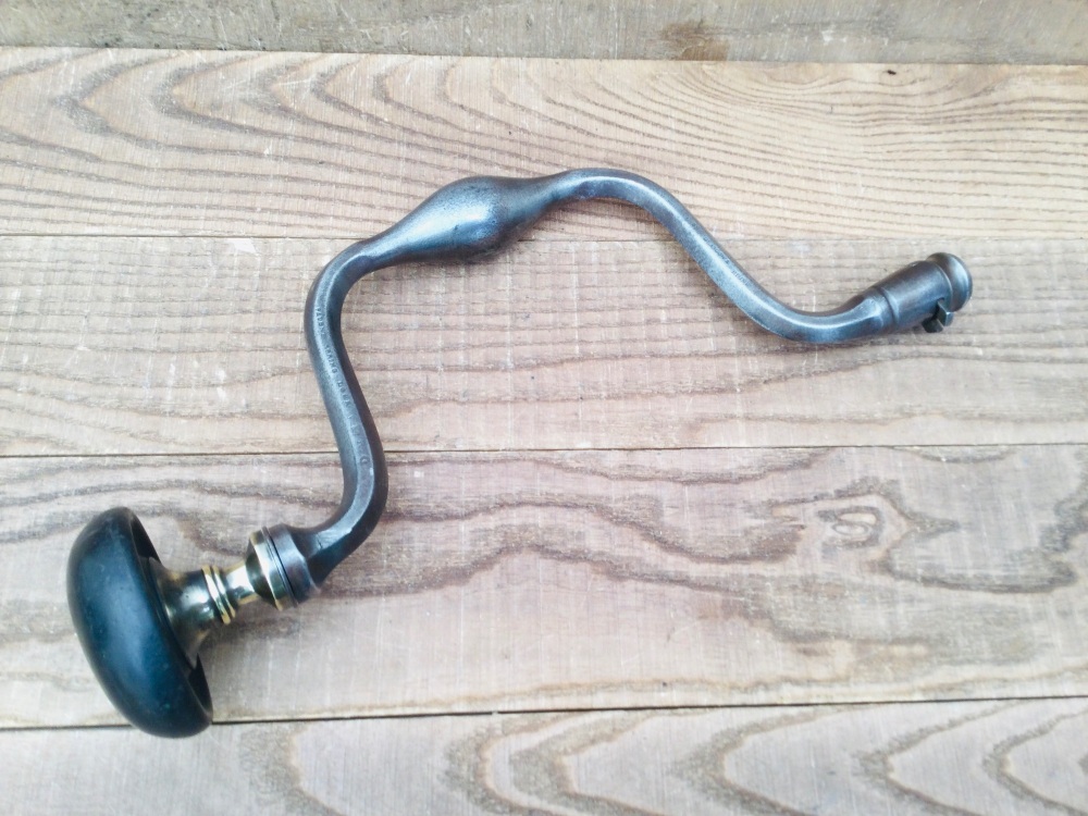 Antique Mathieson Glasgow Scotch Brace Patent Spring Lock Carpentry Brace