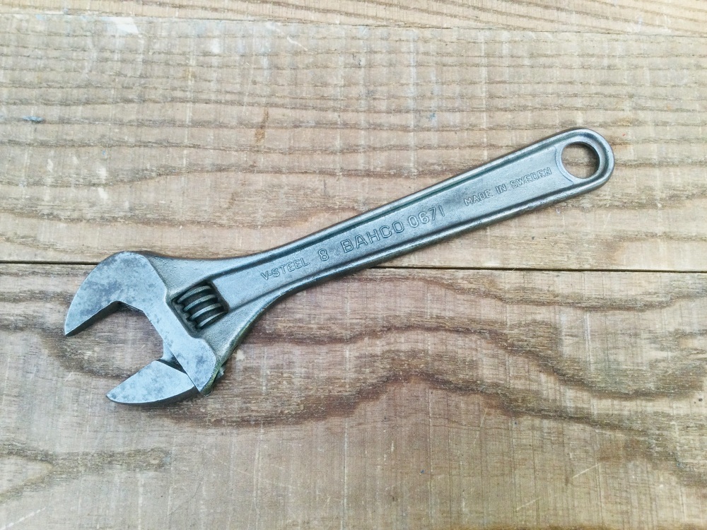 Vintage 8” Bahco No. 0671 Adjustable Spanner Wrench