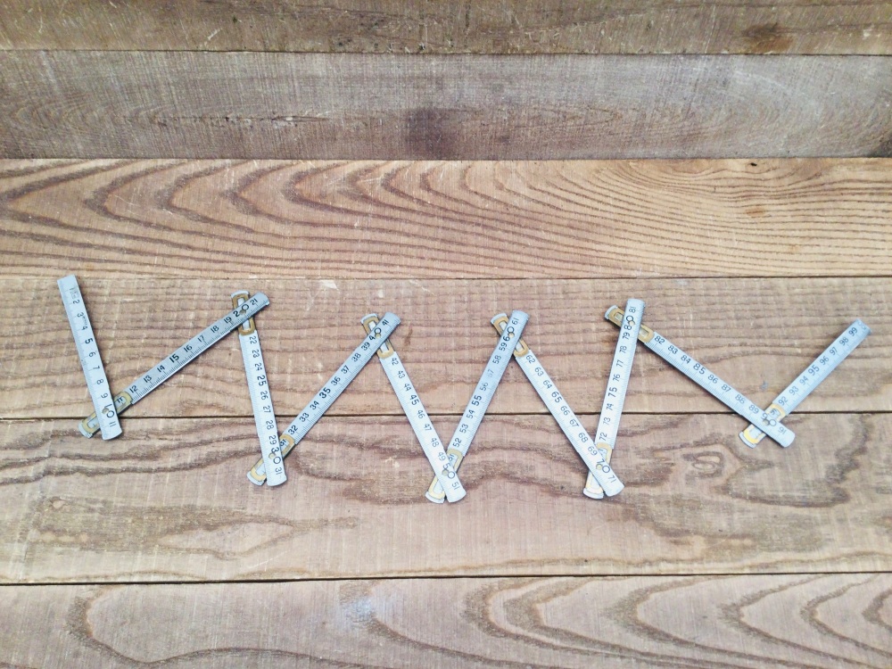 Vintage Metrics Steel  Zig Zag Rule 1 Metre - Imperial & Metric