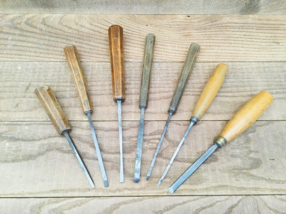 Vintage Wood Carving Hand Chisel Selection Woodcarving Chisels