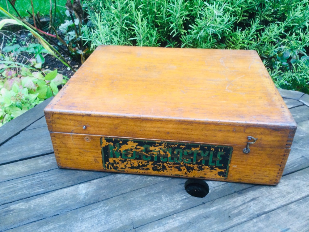 Vintage Oak Wooden Storage Box Tool Box