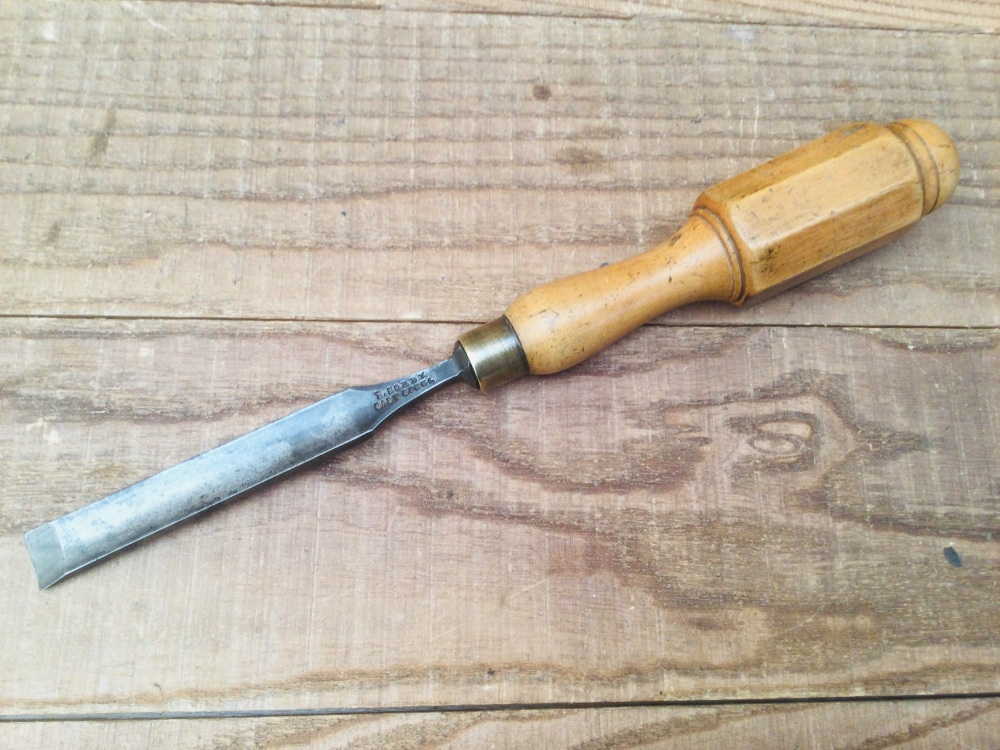 Vintage Sorby 9/16” In Canal Gouge Chisel Octagonal Boxwood Handle