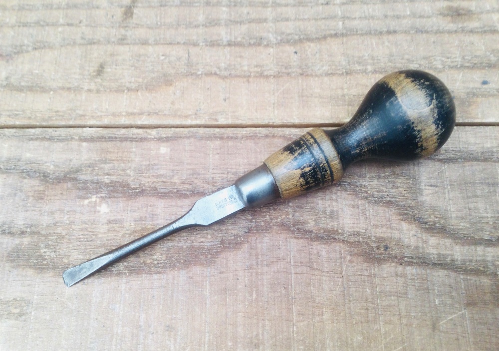 Vintage 5.1/2” Sheffield Made Cabinetmaker’s Turnscrew Screwdriver