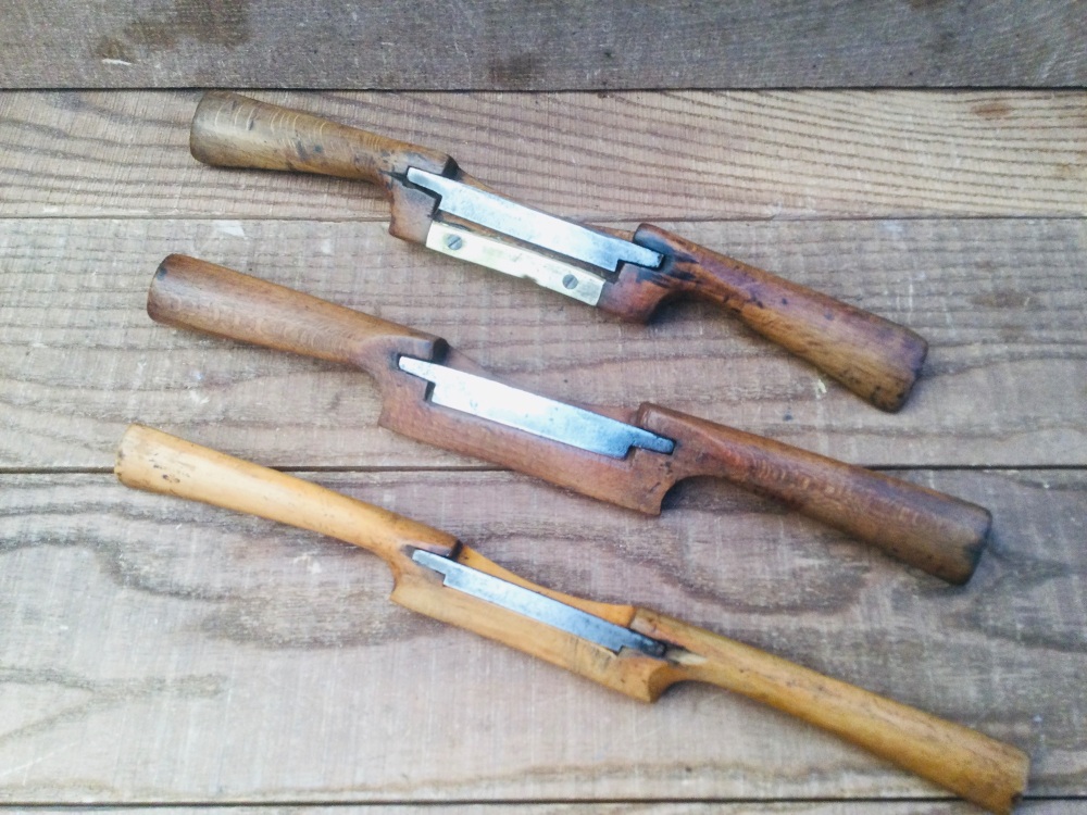 Three Vintage Carpentry Wooden Spokeshaves