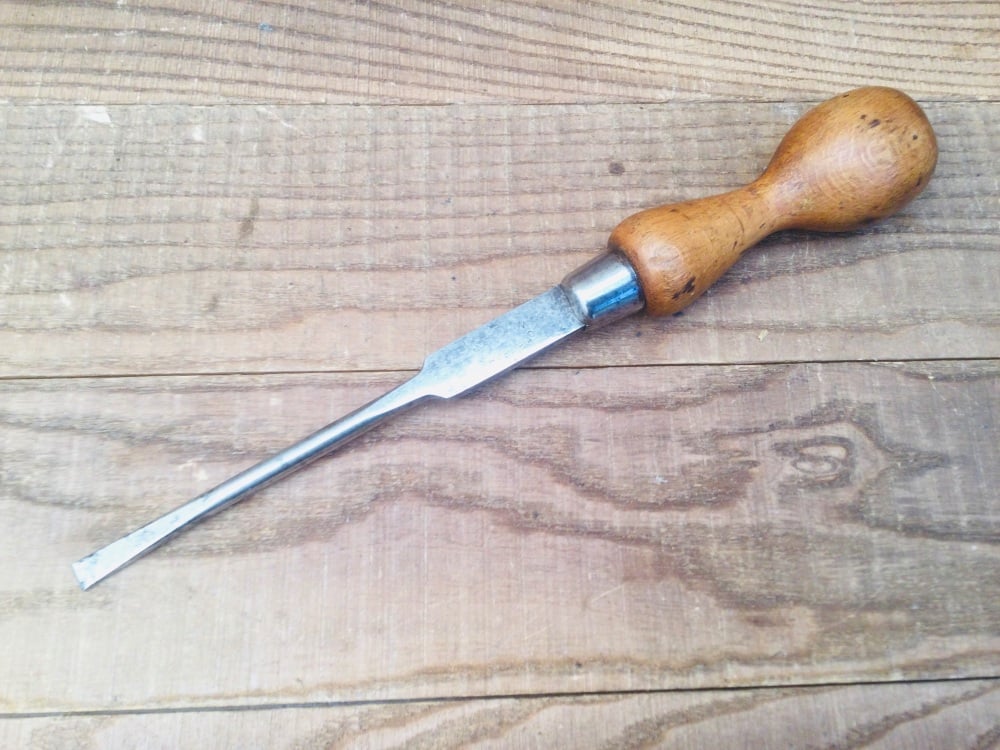 Vintage 11” Sheffield Cabinetmaker’s Turnscrew Screwdriver Beech Handle