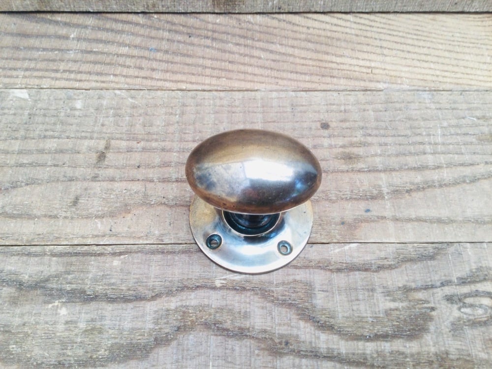 Vintage Large Copper Bronze Round Oval Door Knob