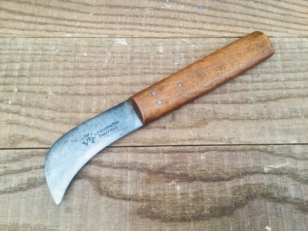 Vintage Tyzack & Sons Leatherworkers Curved Blade Knife