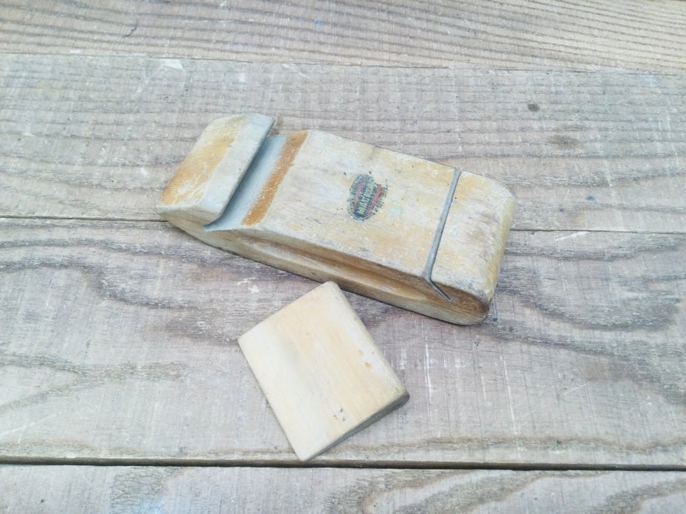 Vintage Macrome Wooden Sanding Paper Block