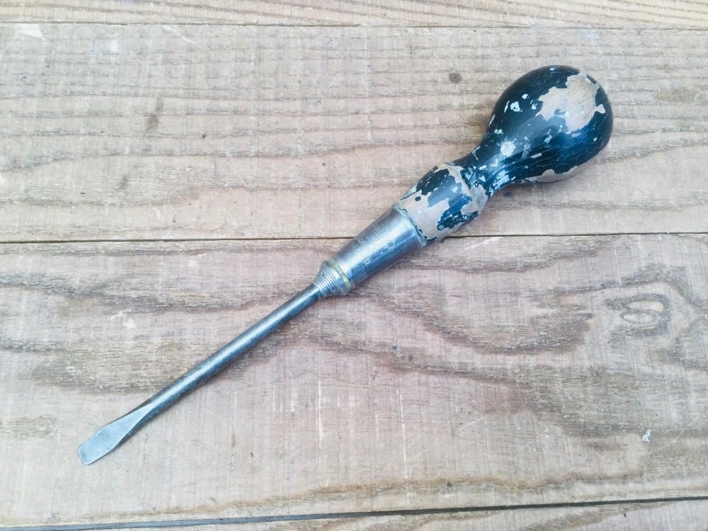 Vintage Stanley, No.25C Screwdriver 9” Length 1/4” Flat Tip