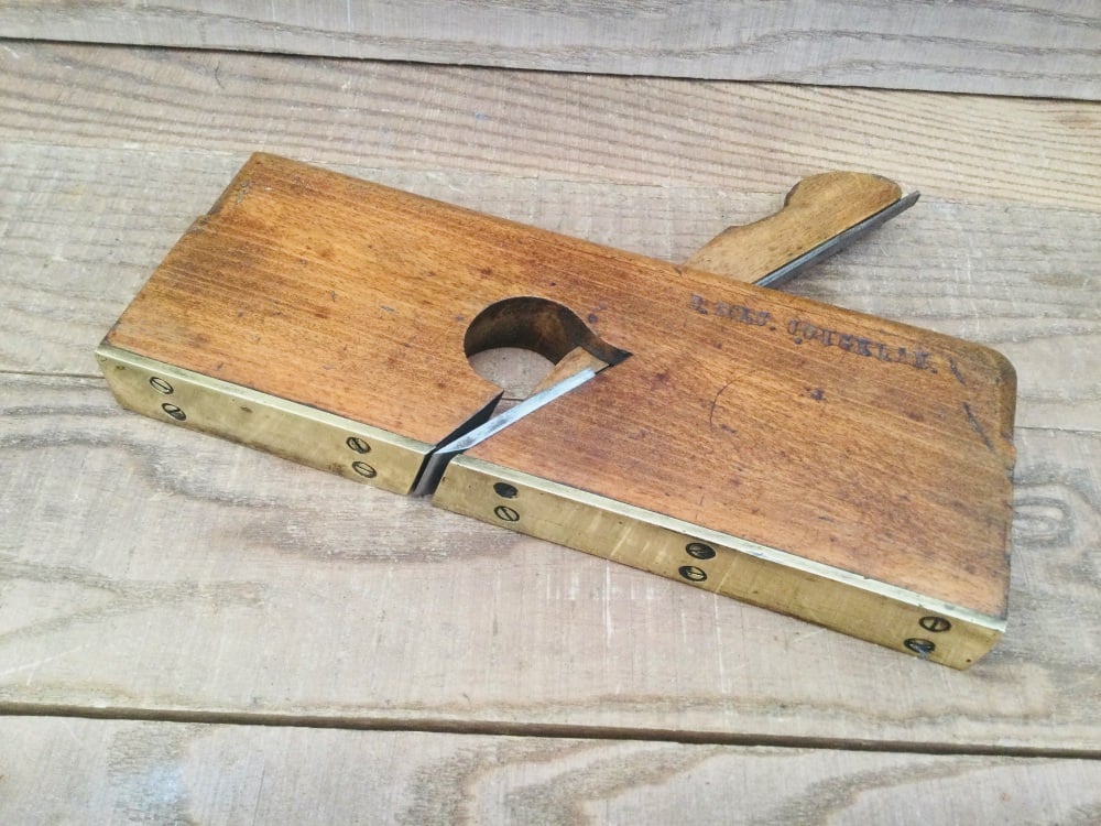 Greenslade of Bristol Brass Plated 1” Skew Rebate Carpentry Plane