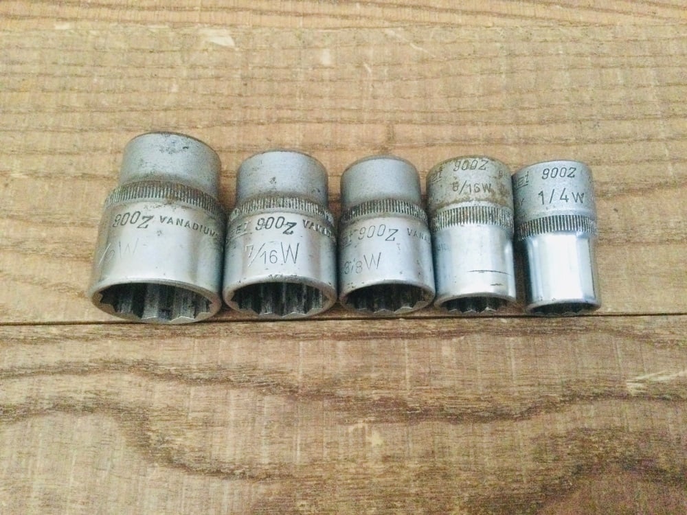 Vintage Hazet 900Z Whitworth Socket Selection  1/2” Drive Germany