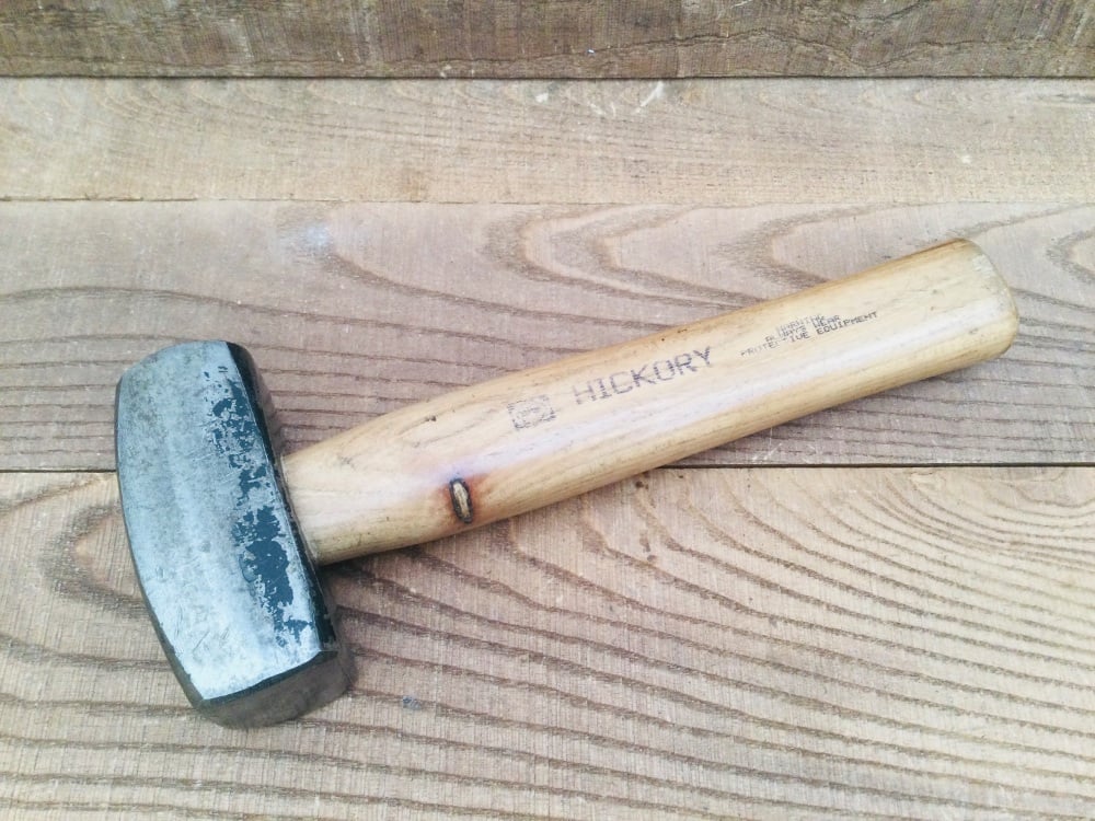 Vintage 2.1/2 LB Club Hammer With Hickory Handle