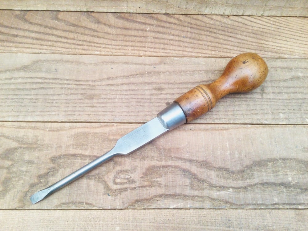 Vintage Marples & Sons 12” Boxwood Cabinetmaker’s Turnscrew Screwdriver