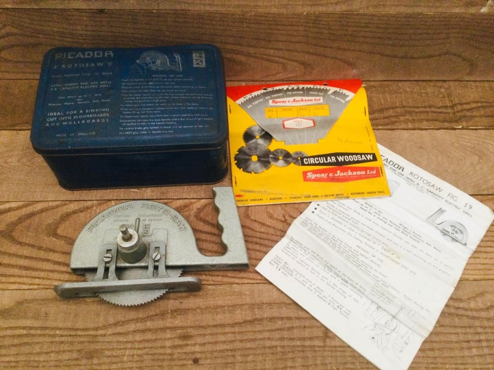 Vintage Picador 4" Rotary Saw Fig 59 Made In England Original Case & Documentation