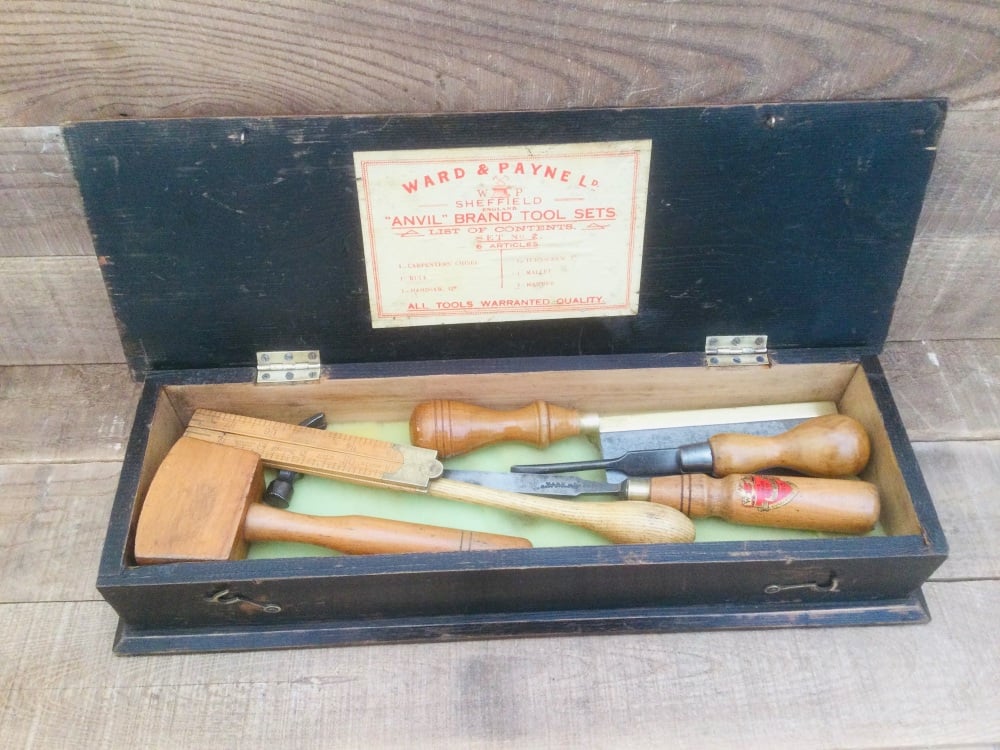 Ward & Payne Anvil Brand Wooden Tool Box Set No. 2