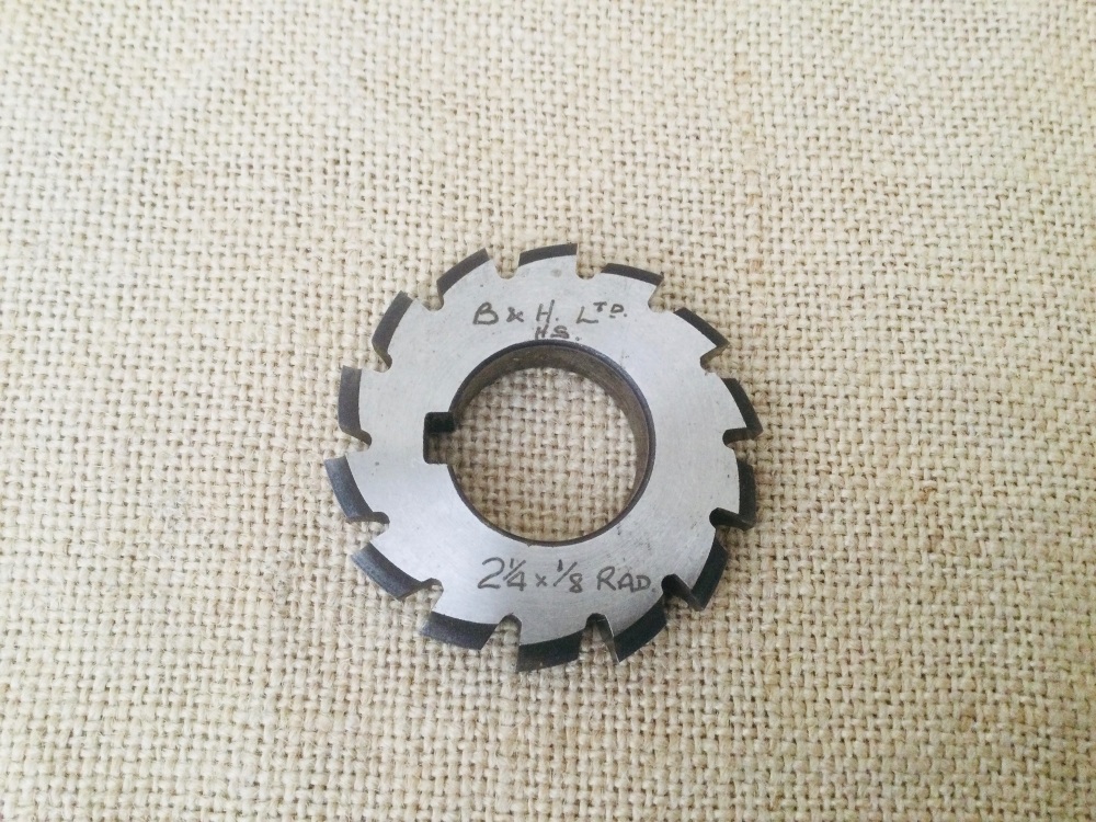 B & H LTD 2 1/4” x 1/8” RAD x 1" Bore Horizontal Milling Cutter 14 Tooth