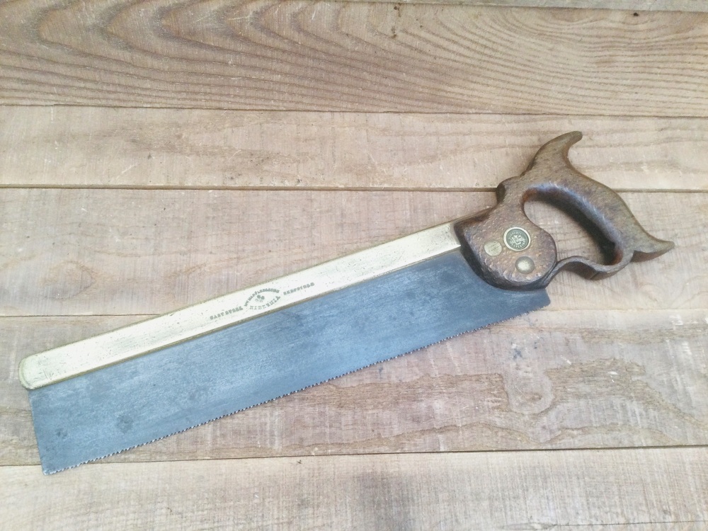 Antique Wm Marples Hibernia 14” Brass Back Tenon Saw