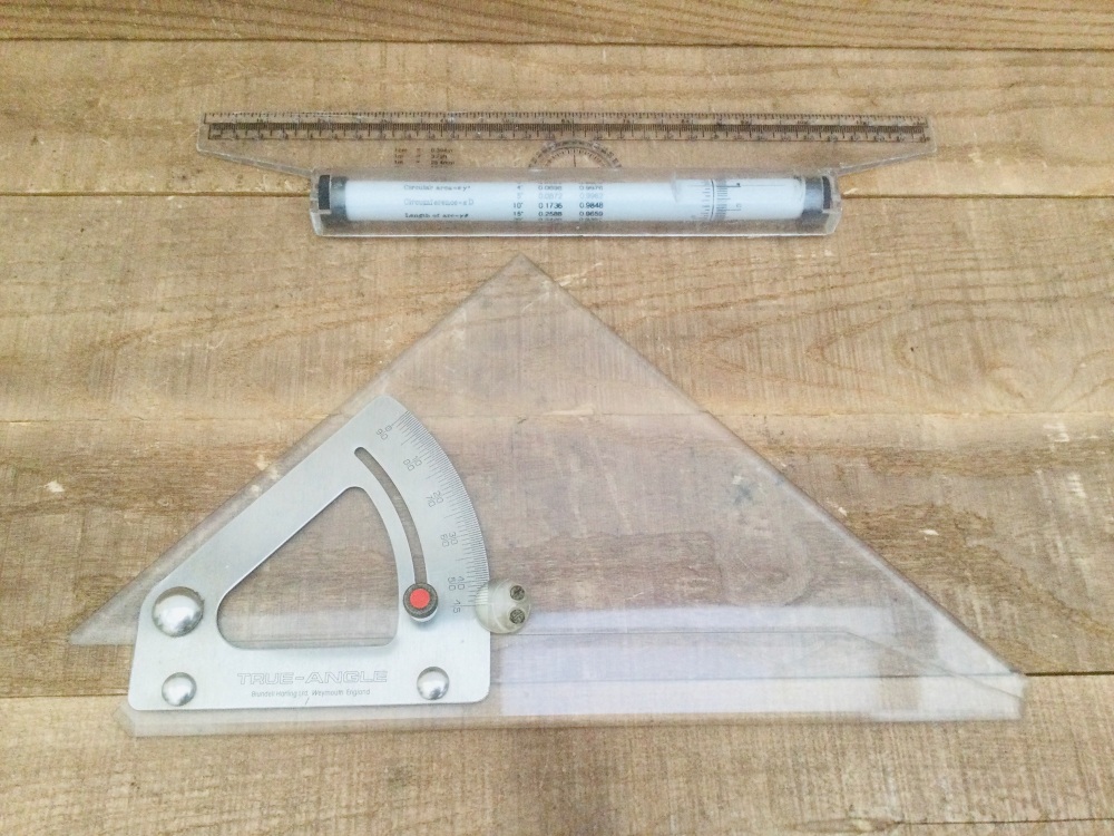 Vintage TRUE-ANGLE Blundel Harling Ltd & Other Drawing Measurement Quantity Rule