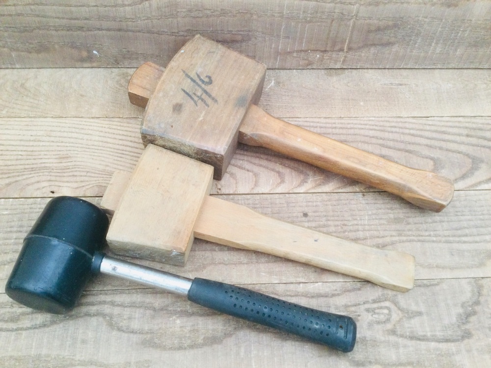 Vintage Carpentry Wooden Mallets & Rubber Mallet Selection Vintage Tools