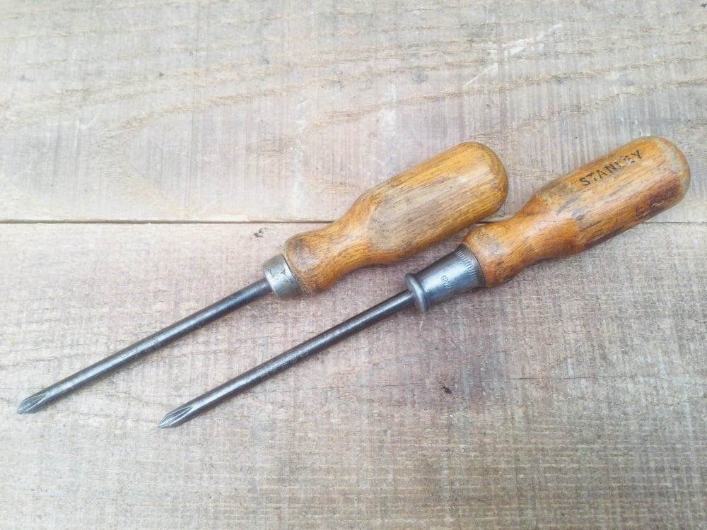 Two Stanley No. 401 Phillips Screwdrivers 6” Length