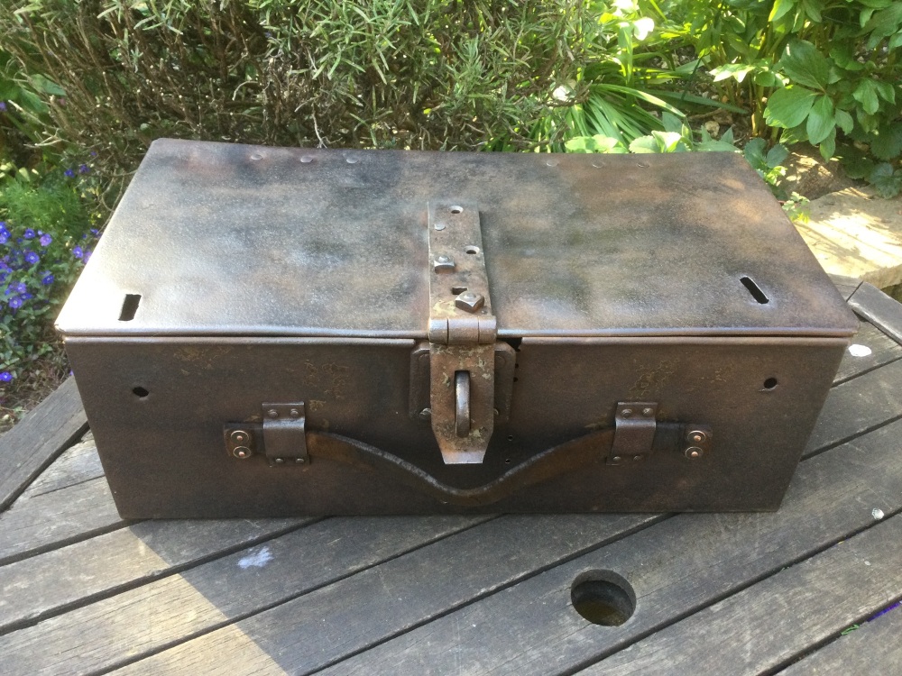 Vintage Metal Tool Box Strong Box