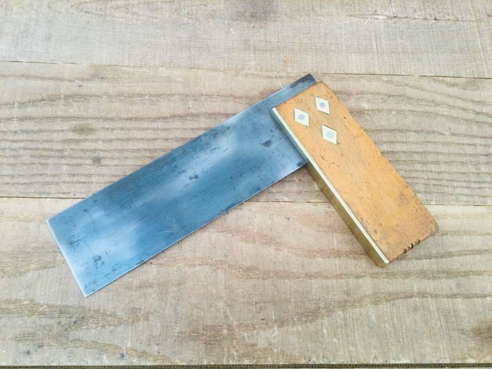 Vintage Carpenters 6” Brass Fitted Try Square