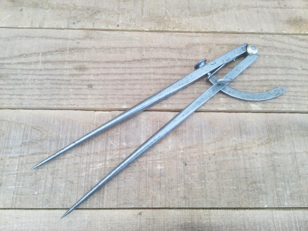 Vintage 10½" Brass Fitted Wing Compass Dividers